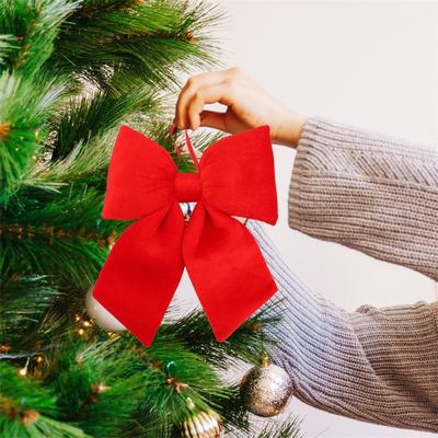 3Pcs Soft Velvety Fabric Bowknot Ornament Christmas Tree Bowknot Decoration For Mantels Wedding Festival Celebration