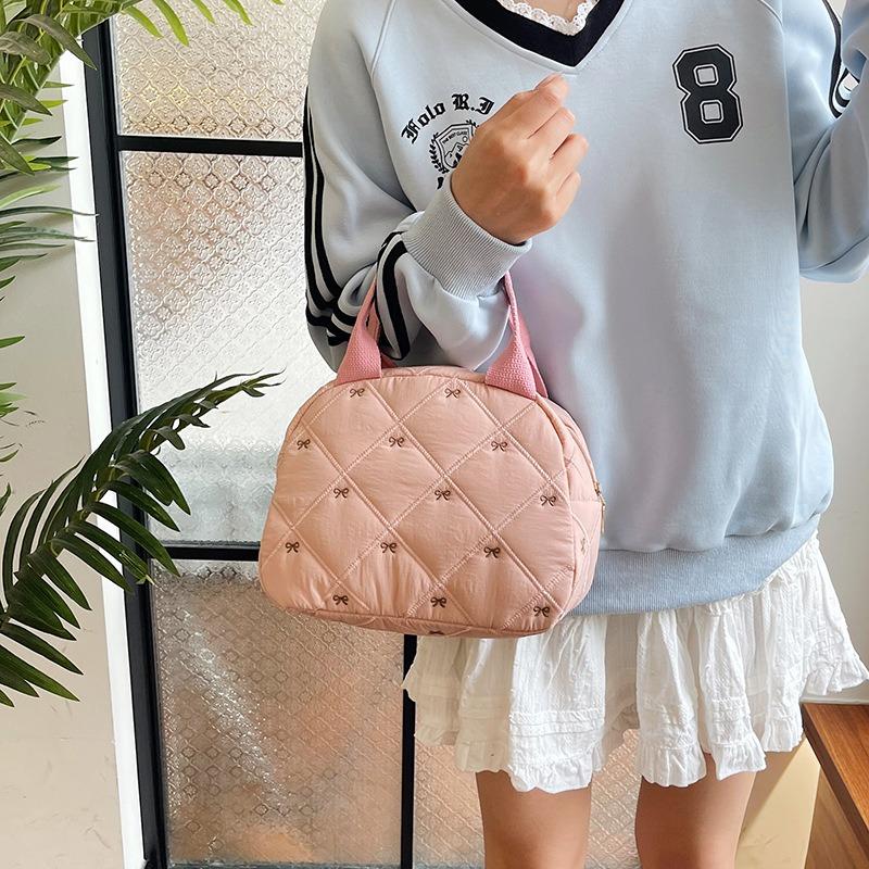 Beautiful Plaid Bow Handbag Women's Bag Large Capacity Commuter Women's Light Casual Handbag