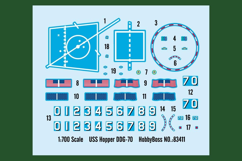 Hobby Boss 1/700 Submarine Series US Navy Destroyer Hopper DDG-70 Plastic Model