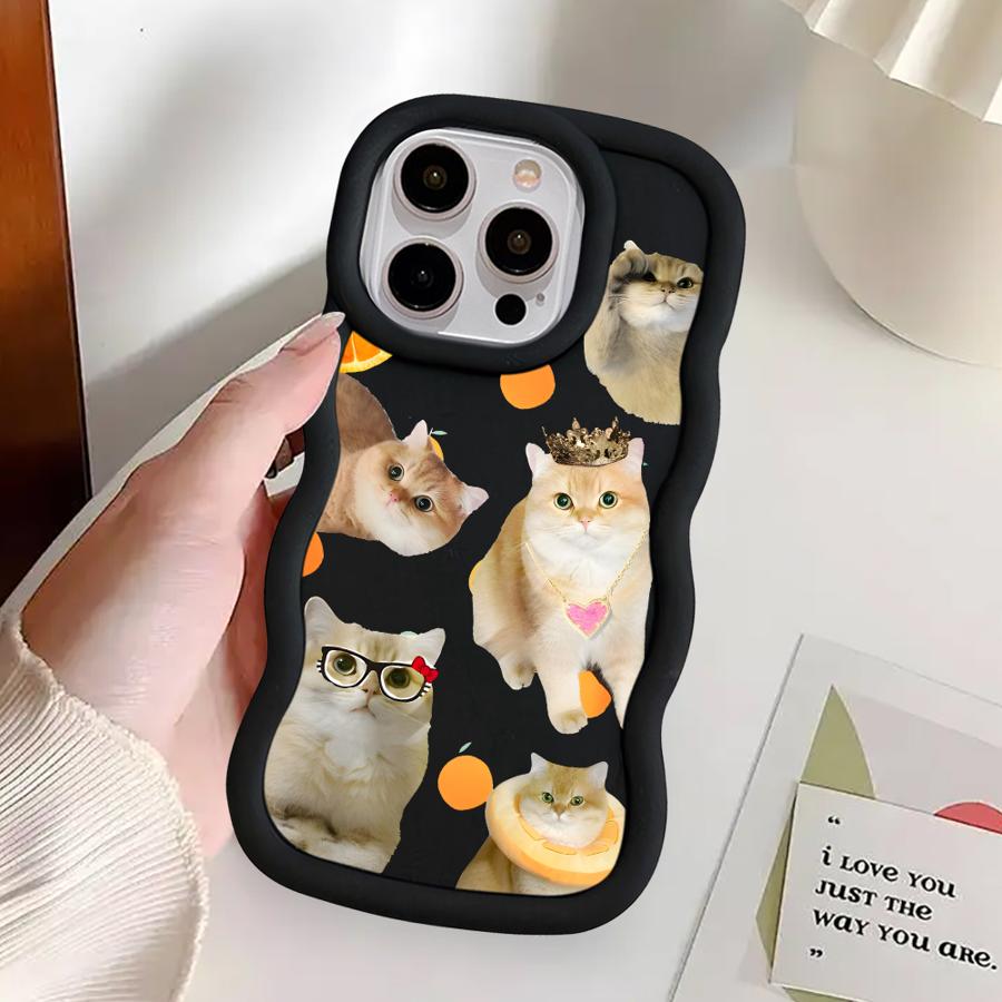 Cute Cat Case for iPhone 13 17 Air 12 8 15 Plus 11 14 XR 16 Pro Max Soft Phone Cover