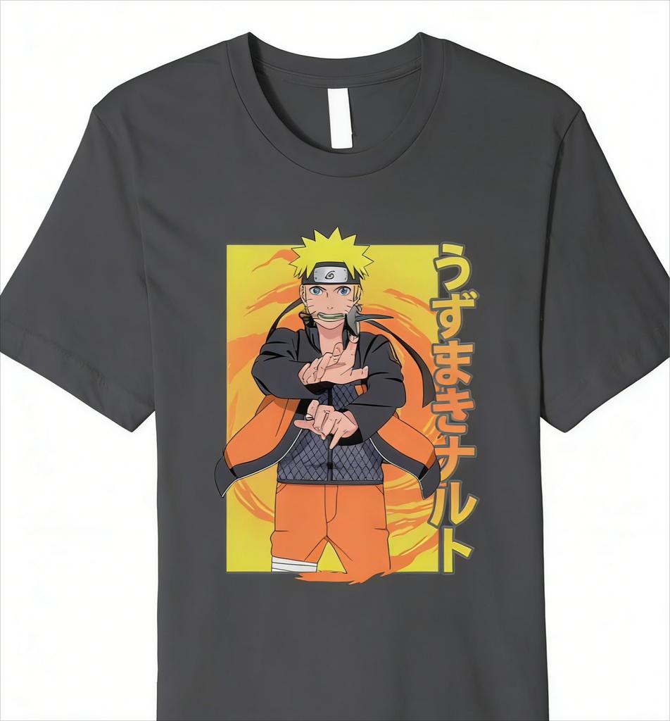 Naruto Uzumaki Naruto Ninjutsu Printed Tshirt for Men with Anime Pattern Printed Short Sleeve Fashion High Quality Cotton Top