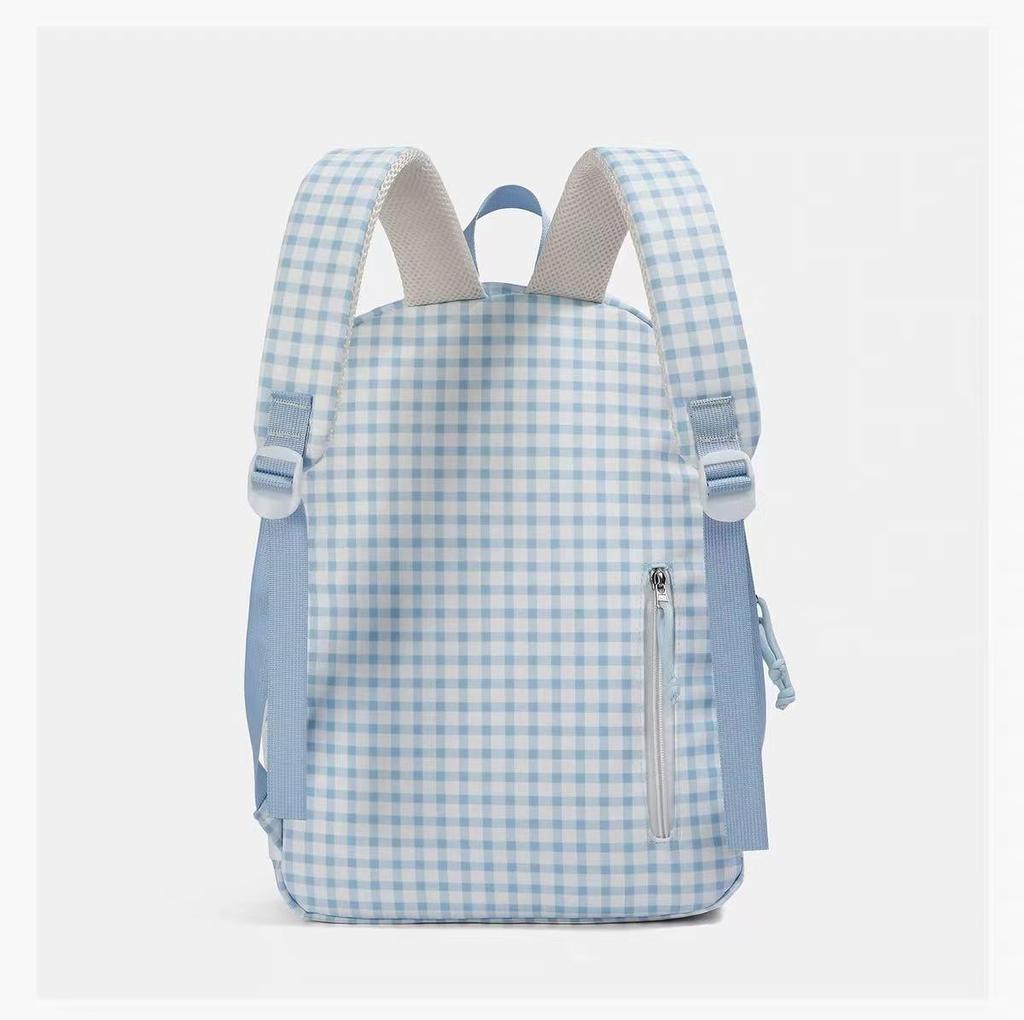 Schoolbag milk fufu plaid puppy cure wind backpack summer outing parent-child outdoor picnic size backpack