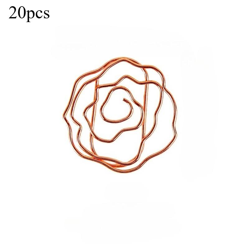Rose Flower Shaped Metal Paper Clips Cute Floral Decorative Clips Office School Journaling Scrapbooking Document Organization