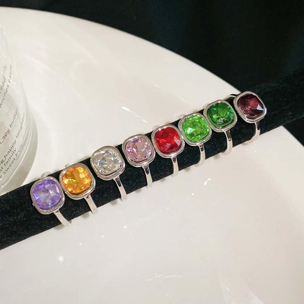 8Pcs Y2K Classic Geometric Ring Exaggerated Big Dome Plain Ring Crystal Opening Rings Set Women