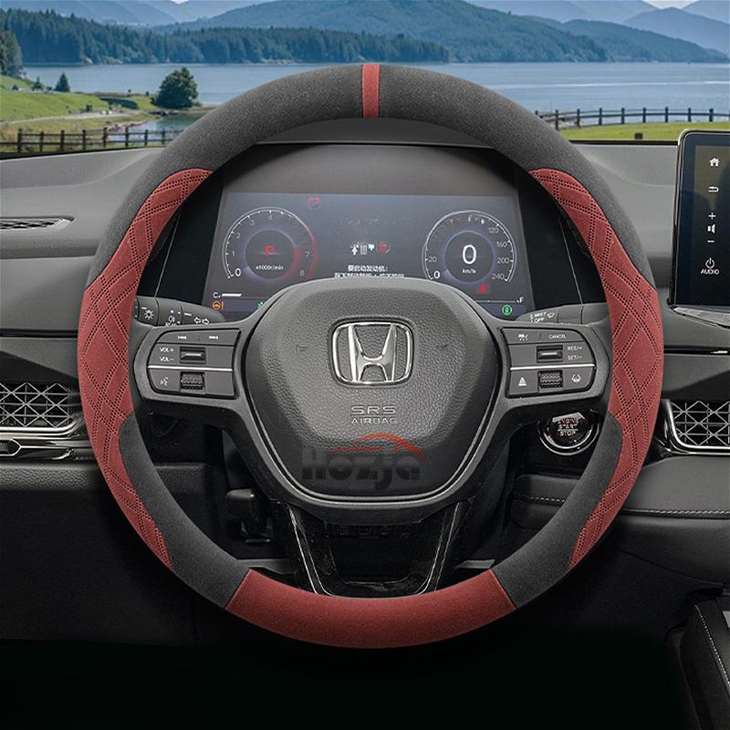 Suede Leather Car Steering Wheel Cover for Honda e.Ny1 2024 2025 Car-styling Auto Accessories IP8