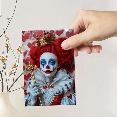 32pcs, Blue Alice In Wonderland Postcards, Joker, Birthday/Anniversary Gifts, Collectibles, Suitable for Gifting, Mailable.