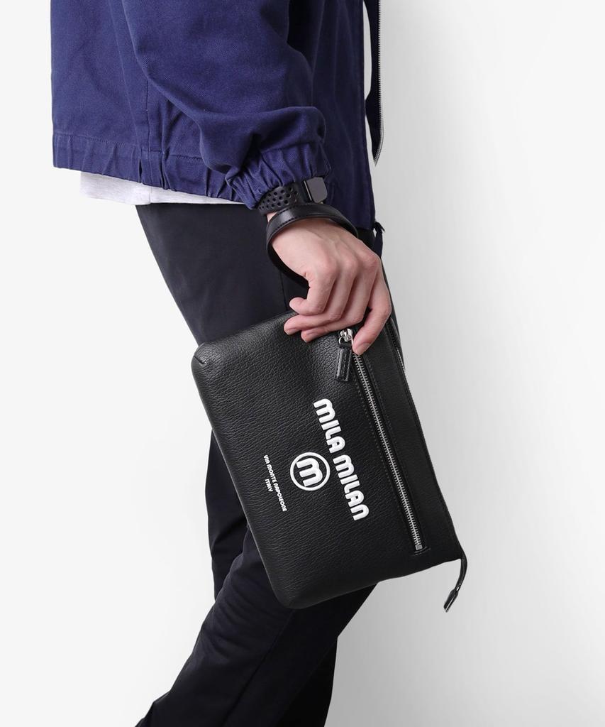 mila milan Pupurie Shoulder Bag [Mila Milan] Men's Bag/Clutch No.248111 (Black)