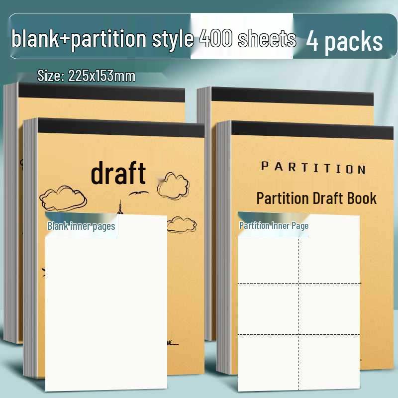 Thickened Draft Paper Book for Junior High and High School Students with Sections