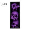 Dark Fantasy Home Ornaments 3Pcs Halloween 3 Tier Skull Bookends, Gothic Resin Bookshelf Decor for Office, Skeleton Statue Bookshelves Spooky
