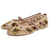 Zara Floral Embroidery Flat Mary Jane Shoes Women Shoes Rose-Red 12509410