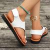 Casual Sandals Women 2025 Summer Fashion Women's Sandals Plus Size Solid Color Round Toe Flat with Outdoor Shoes for Women