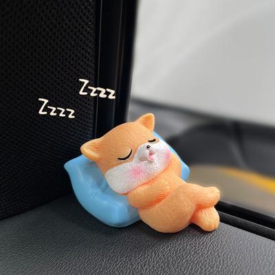 Cartoon Sleeping Animals Car Dashboard Ornament Automotive Interior Panda Dog Ornament Dashboard Decoration Accessories