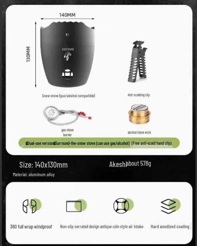 ALOCS CS-B15SPRO Dual-Fuel Outdoor Stove Set