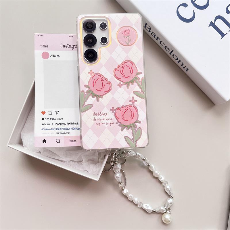 Pink & Purple Floral Samsung Case: A55, A35, A05 Drop-Proof, A14 Fashionable, A53 Stylish for Women