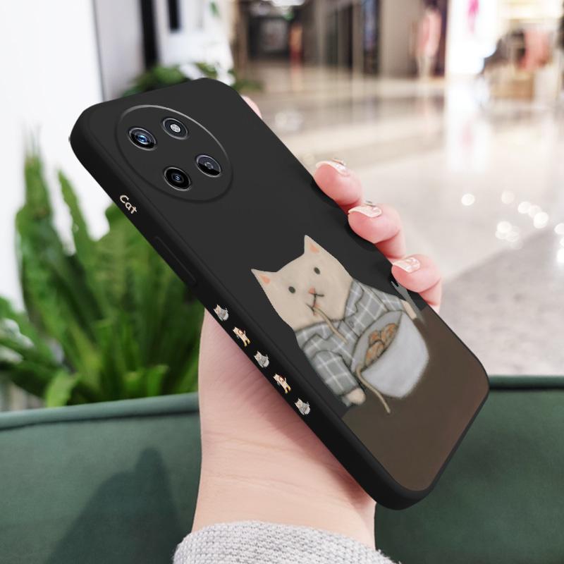 

Paper Folding Cat Phone Case For OPPO Realme 11 10 9 9i 8 8i 7 Pro Plus C35 C21Y C25Y C25 4G 5G Liquid Silicone Cover Realme 11 4G