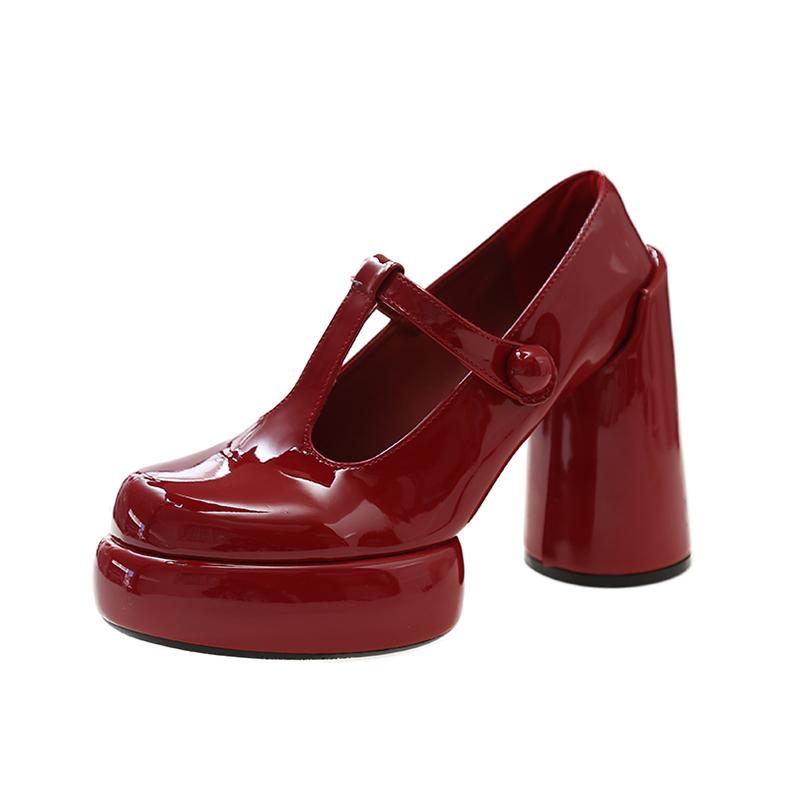 

fashion New Round Toe Women s Pumps Cylindrical Thick Heel Platform Fashion Ladies Party Shoes Red Bottom High Heels Wedding Shoes Bride 41 красный