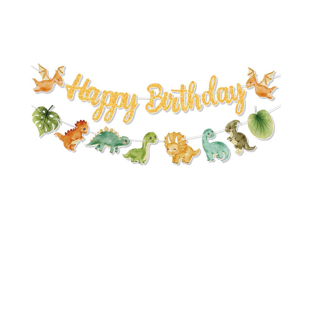 dinosaur party Banner Garland Hanging swirls decor boys dinosaur Birthday decor Banner dino Birthday Party Decoration dino party