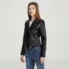 Damskie Jesienne Kurtki Motocyklowe i Biker Vintage High Street Czarne PU Punkowa Odzież Wierzchnia