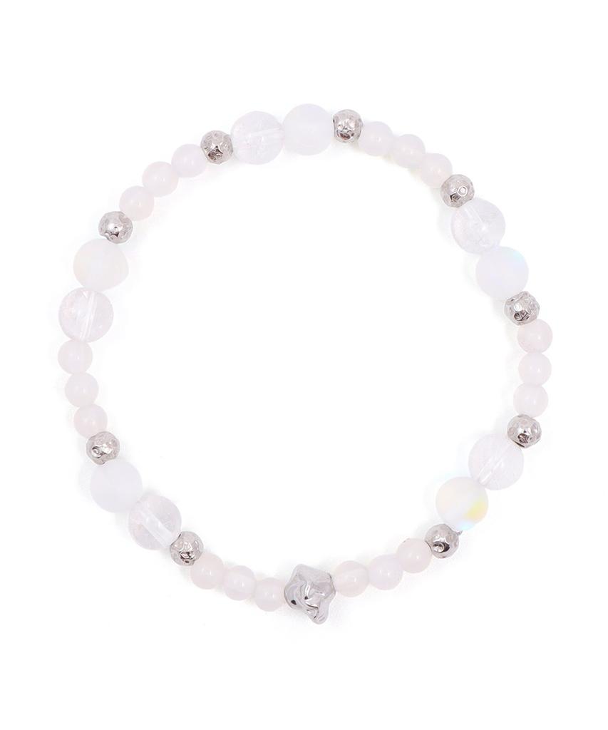 Polalita 097 Selenite Aurora Moonstone Mix & 102 Lunar Blue White Stone Mix Bracelet Set (Plt-Bs-003_Wt)