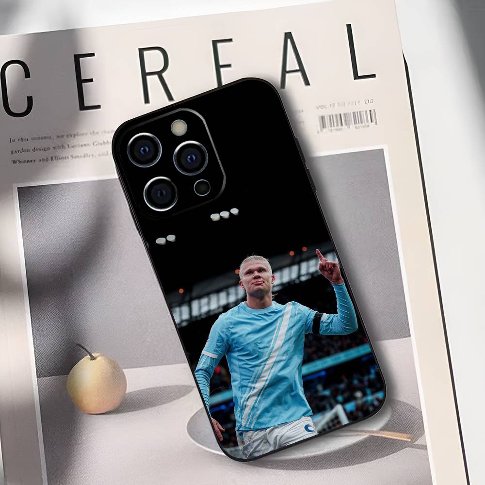 

Football E-Erling H-Haaland Phone Case For IPhone 17,16,15,14,13,12,11,Plus,Pro,Max,Plus,XS,soft case Black silicone iPhone14
