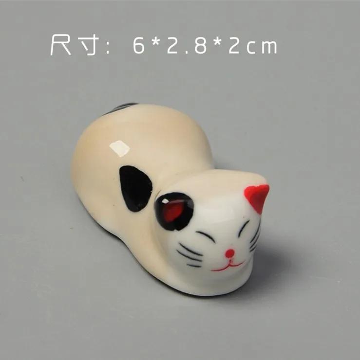 1pc Ceramic Cute Chopstick Holder Tableware Japanese Style Underglaze Restaurant Simple Oval Spoon Bracket Utensil for Kitchen