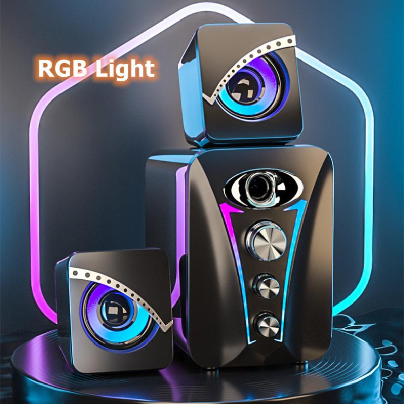 Universal Full Range 3D Computer Speakers 3.5mm Jack Wired Bluetooth Desktop Sound Box Stereo Subwoofer Bass for Laptop Phone TV