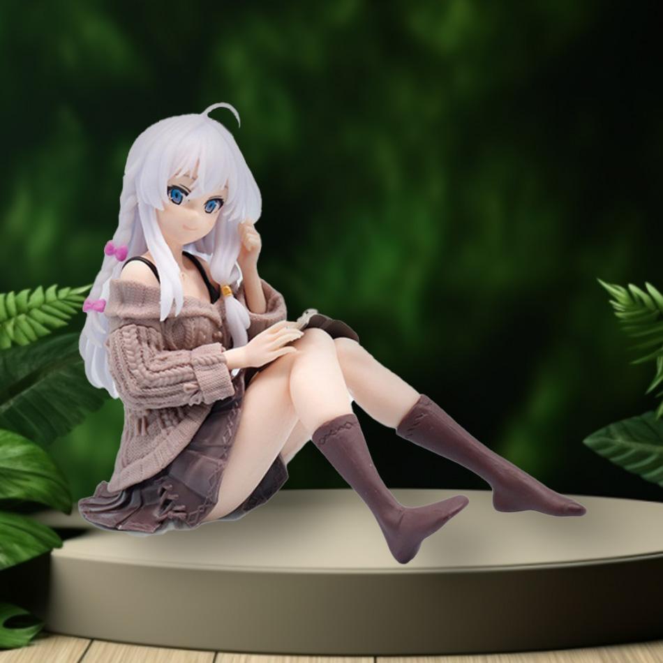 Journey Elaina Anime Figure Knitted Dress Witch Elaina Action Figure Pvc Collection Model Doll Toys for Christmas Gifts