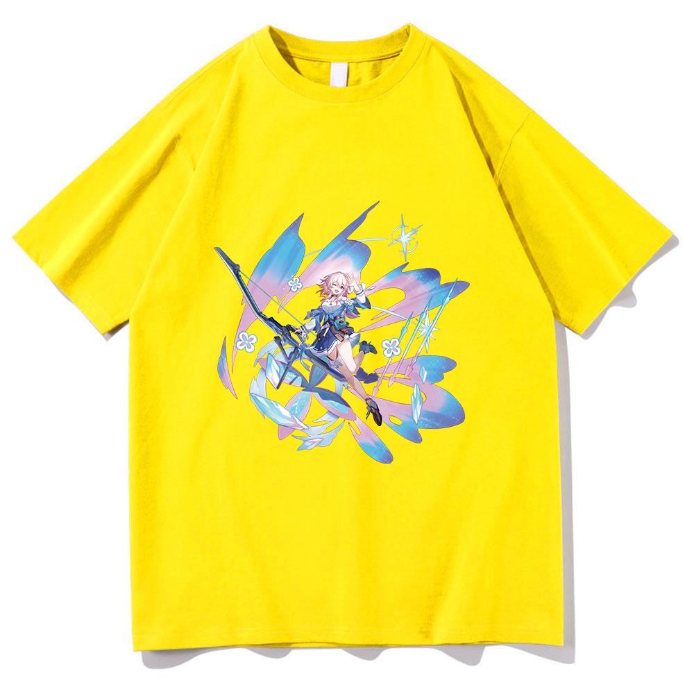 Honkai Star Rail T Shirt Unisex /Women Harajuku Aesthetic Graphic March 7th Tshirt Unisex Anime Cartoon Vintage Cotton Tees Shirts