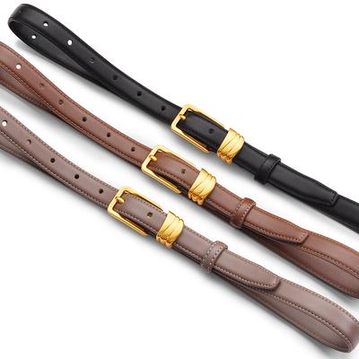 Ladies Internet Celebrity Belt Ladies Buckle Real Cowhide Ladies Thin Belt Fashion Versatile Decorative Dress Belt