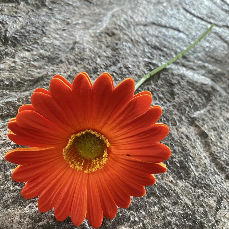 Pu Gerbera Daisy Artificial Flower For Wedding Decor Home Styling Soft Rubber Material