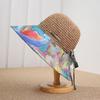 Bohemian splicing sun protection straw hat women's big brim breathable sun hat foldable sun hat seaside beach hat