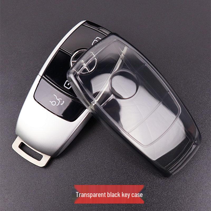 Ultra-Thin Transparent Key Case for Mercedes-Benz E300L, GLC260L, A200L, GLB, GLE350, and CLS-Class
