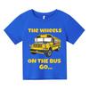 Boys Girls Tshirt The Wheels on The Bus Car Graphic T Shirt Happy Birthday Gift Party Gift Kids Clothes Tops Cotton Short Sleeve