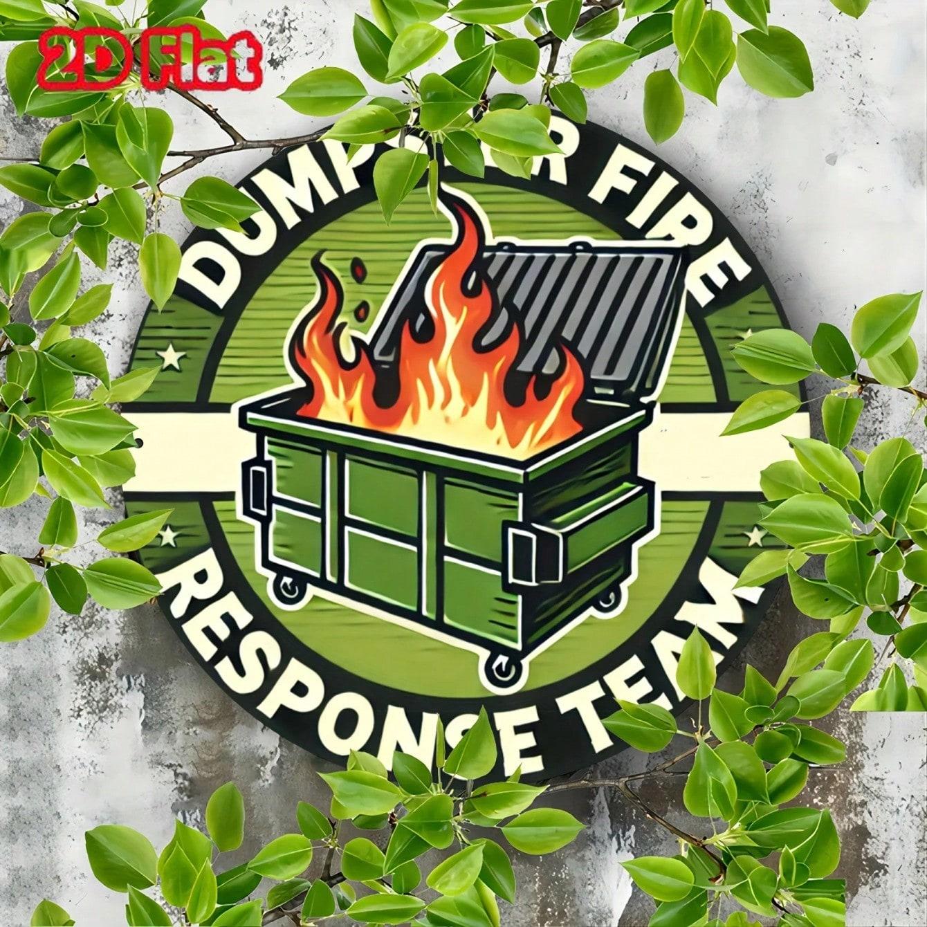 Metal Tin Sign Dumpster Fire Team Whimsical Animal Fantasy Wall Art Farmhouse Bar Decor разноцветный