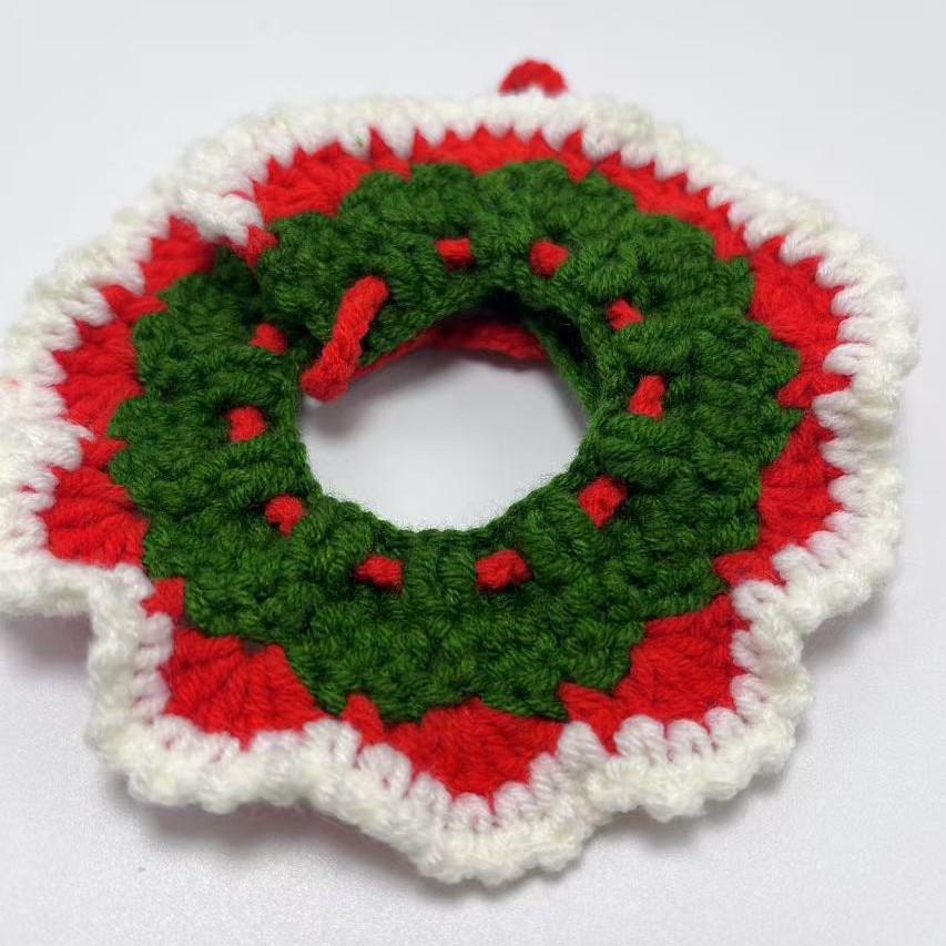 Hand-Knitted Christmas Snood Bib for Cats & Dogs