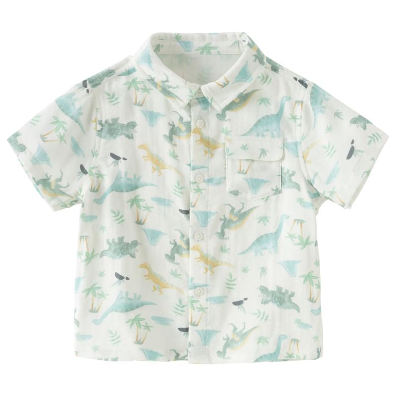 

DAVE&BELLA Boys Antibacterial Gauze Short Sleeve Shirt 130cm