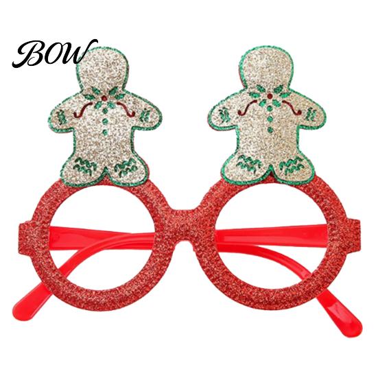 Occhiali da Festa di Babbo Natale Occhiali di Natale, Montature Festose Glitterate, Cappello Albero Pupazzo di Neve Orso Occhiali Divertenti per Bomboniere Pan di Zenzero