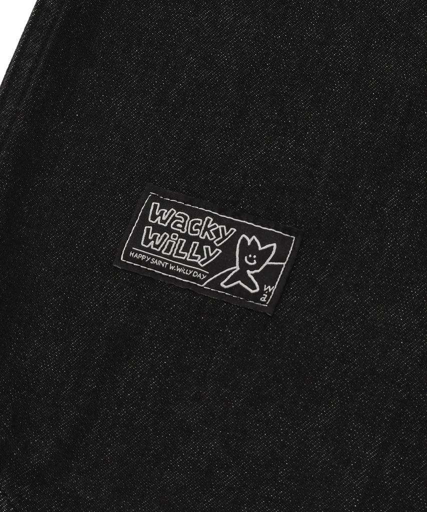 WACKY WILLY Washed Denim Long Sleeve Shirt Black