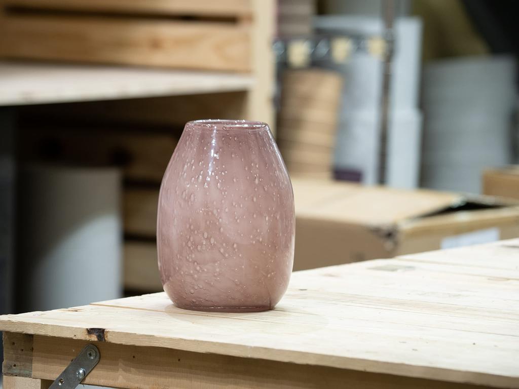 FOYER Purple Glass Flower Vase, 16cm H X 10.5cm W, 2c00001PR