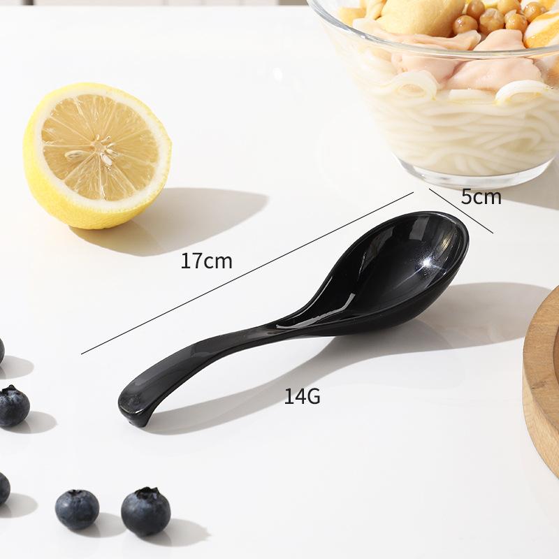 Spoon - Household High-temperature Resistant Anti-drop Clear Soup Deep-mouth Ramen Spoon, Rice Noodle Long-handled Plastic Soup Spoon