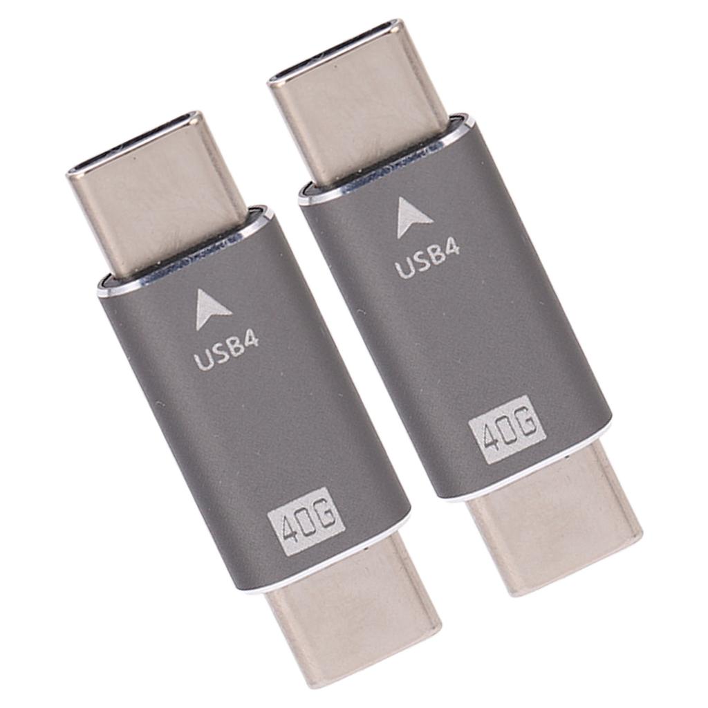 2Pcs USB C Male to Male Adapter 8K 40Gbps 100W Fast Charging Alloy Compact Mini USB C Adapter Connector for PCs