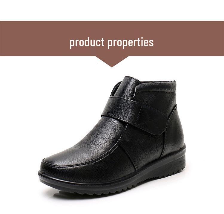 Women's Low-Top Slip-On Casual Winter Shoes with Fleece Lining and Synthetic Leather Round Toe