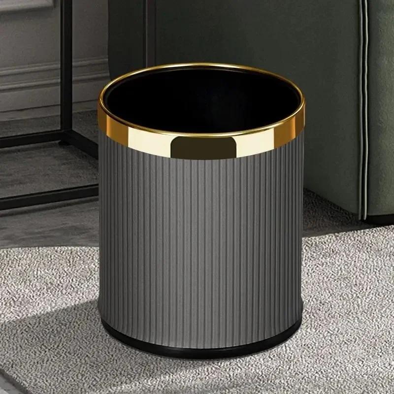 Luxury Golden Dustbin Morden Trash Can