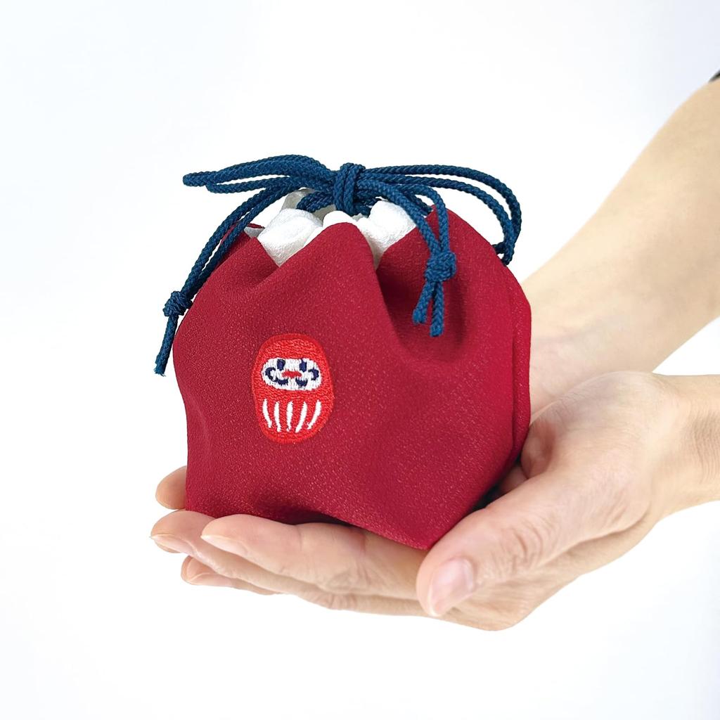 JIKAN STYLE Enfuku Drawstring Made in with a Japanese Perfect for Small and 9cm x 9cm x 61341 Bag, Japan, Pattern, Items, Makeup, Gifts, 7cm, (Lucky