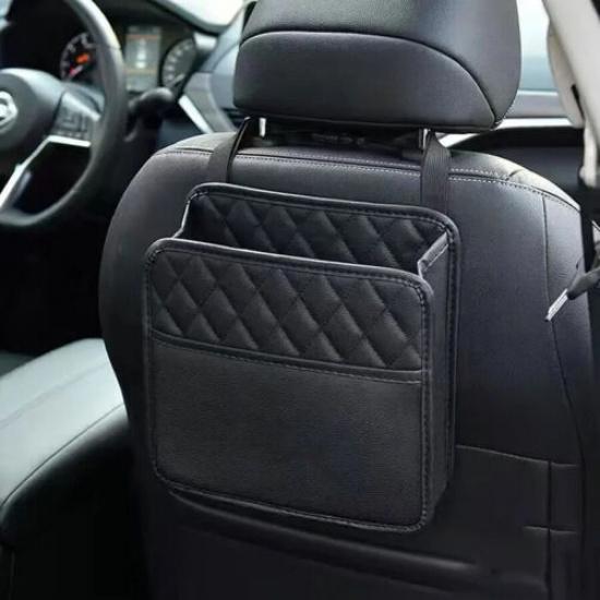 Multifunctional Car Back Seat Storage PU Leather Phone Pocket Pouch Hanging Bag