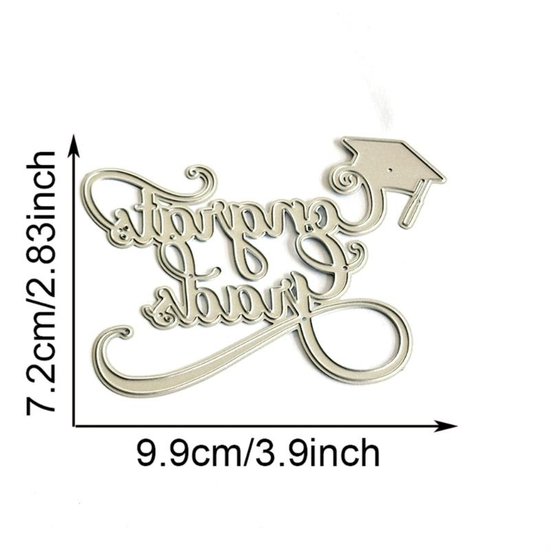 Stencil Sagomati "Congratulazioni Laureati" Strumento per Embossing Scrapbooking Matrice di Taglio in Acciaio al Carbonio per Scrapbooking Biglietti Album