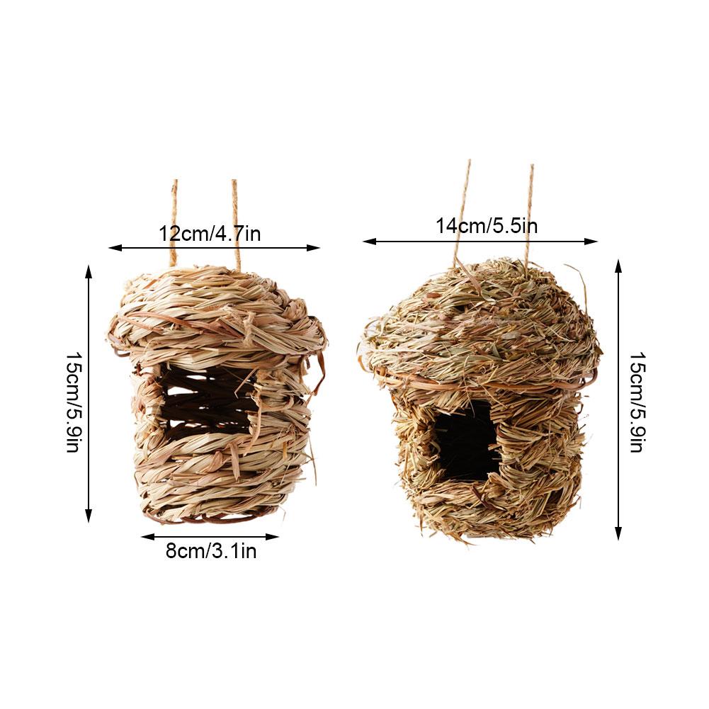 Creative Natural Hay Bird House Parrot Hatching Outdoor Garden Hanging Hatching Breeding House Nest Weaved Hanging Pet Bedroom