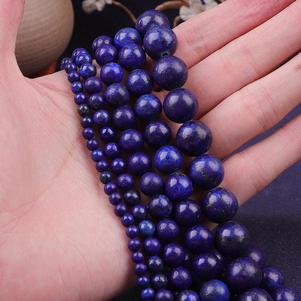 Přírodní kámen Lapis Lazuli kulaté volné korálky pro výrobu šperků Náramek Náhrdelník