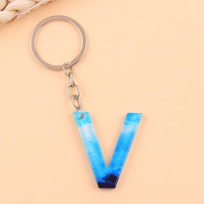 

Blue Ocean Print Acrylic Pendant with 26 English Letters - Fashionable Hanging Ornament