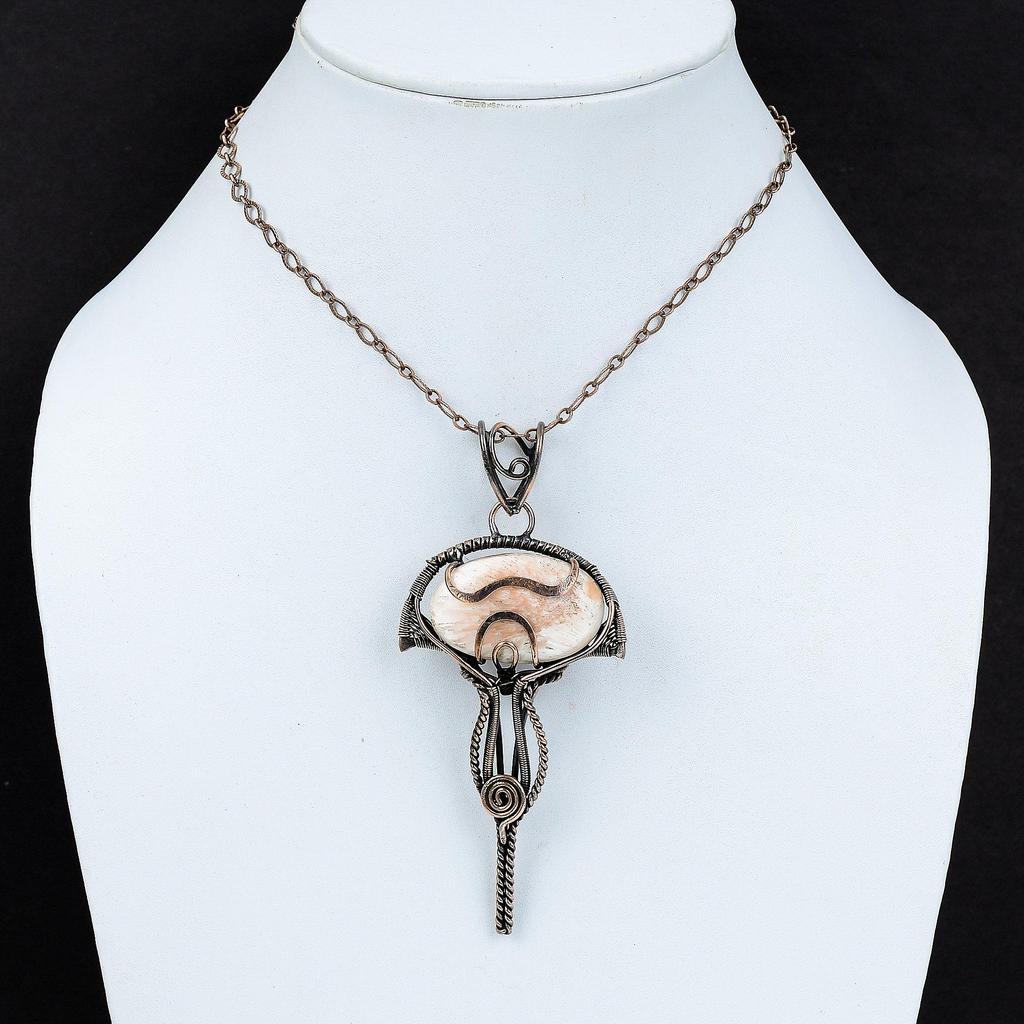 Scolecite Pendant Copper Wire Wrapped Pendant Scolecite Jewelry Handmade Copper Pendant Natural Gemstone Jewelry Wire Wrap Pendant For Gift